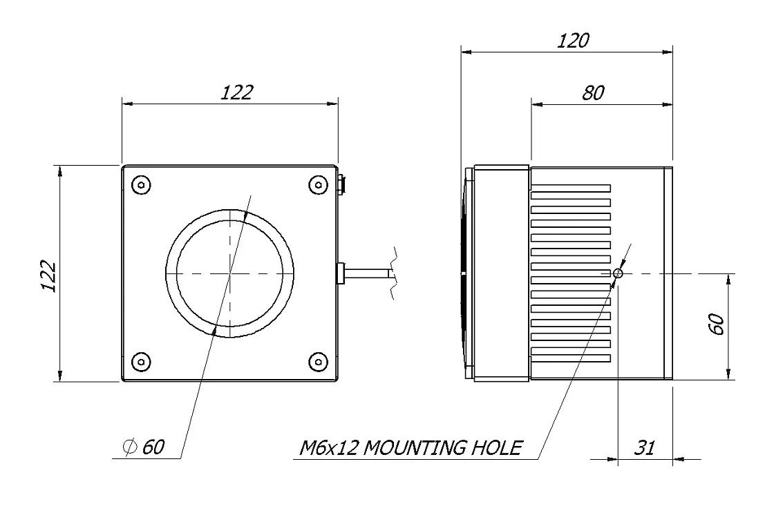 Sensor potencia y energía láser MLP-A-300-D60-HPB