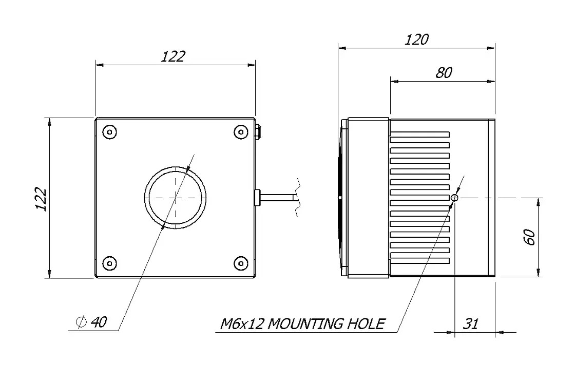 Sensor potencia y energía láser MLP-A-600-D40-HPB