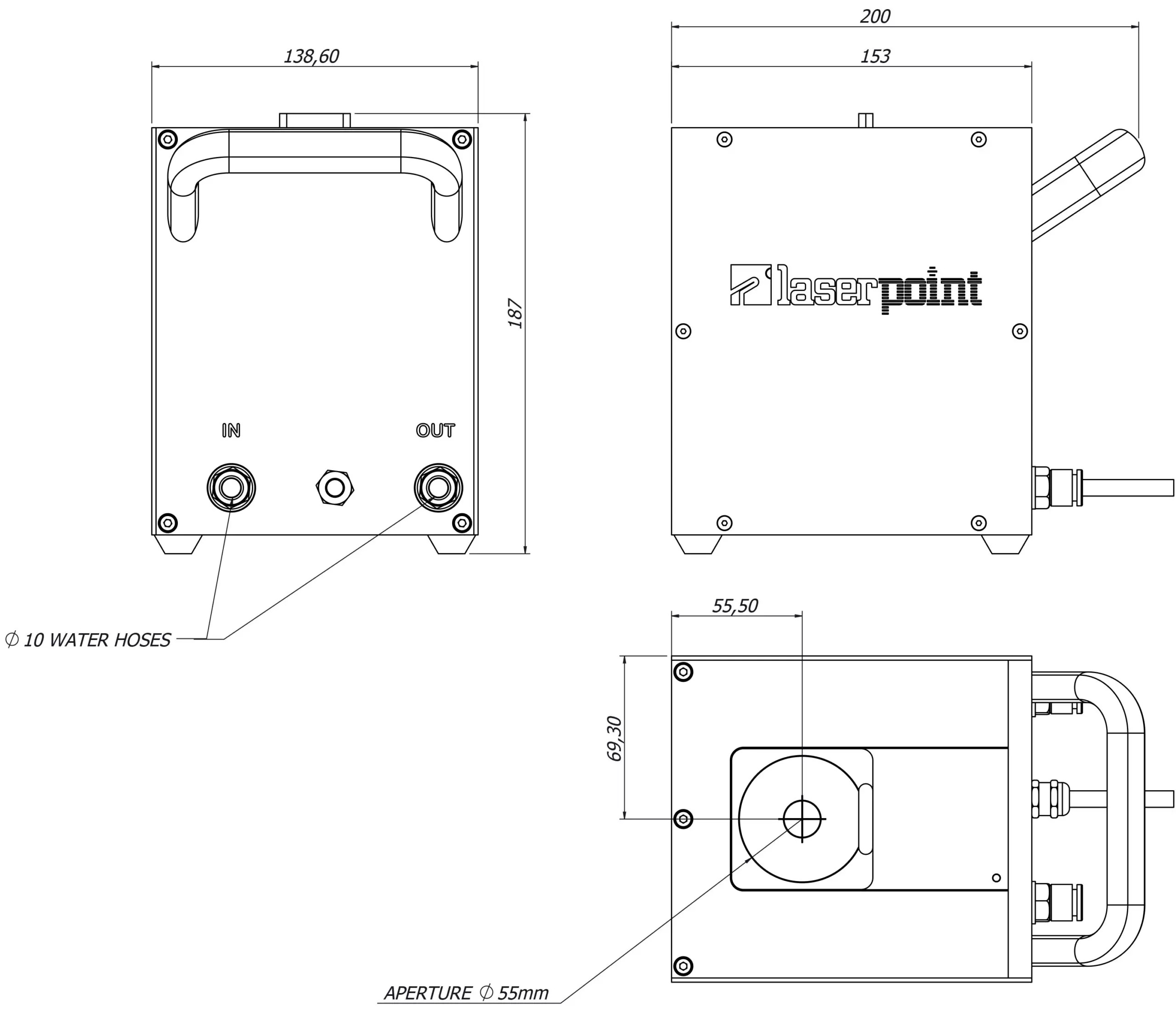 Sensor potencia y energía láser MLP-W12K-D55-SHC-U